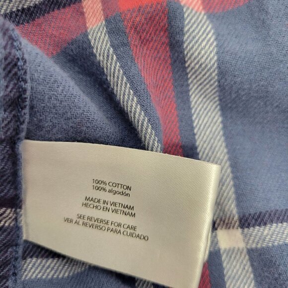 Woolrich Women's Blue/Pink Plaid 100% Cotton Flannel Size M - Picture 9 of 11